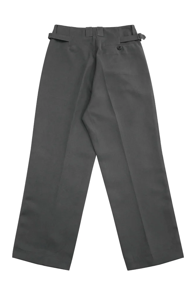   Elite German Stone Grey Gabardine Straight Trousers With Pipe German-Uniform