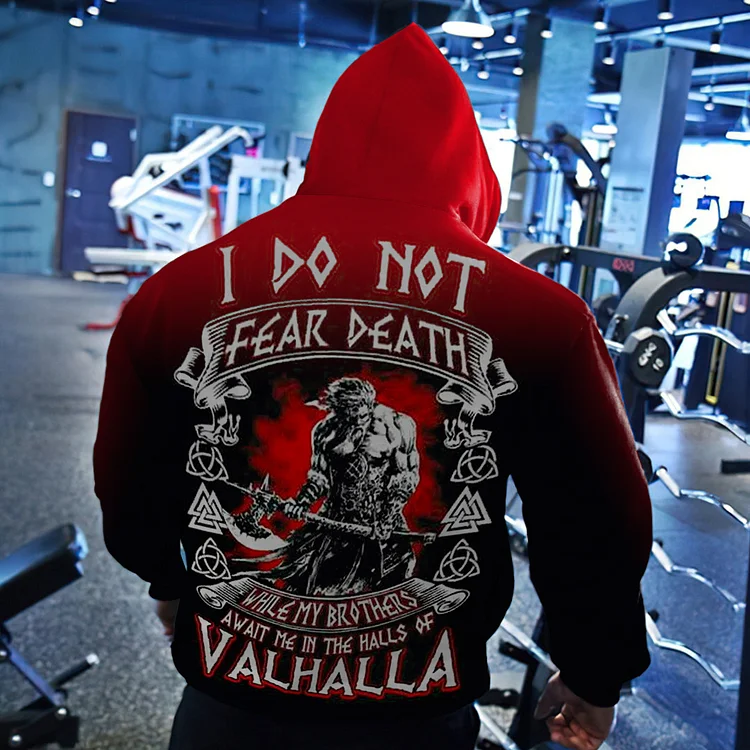 Viking I Don't Fear Death Gradient Casual Hoodie
