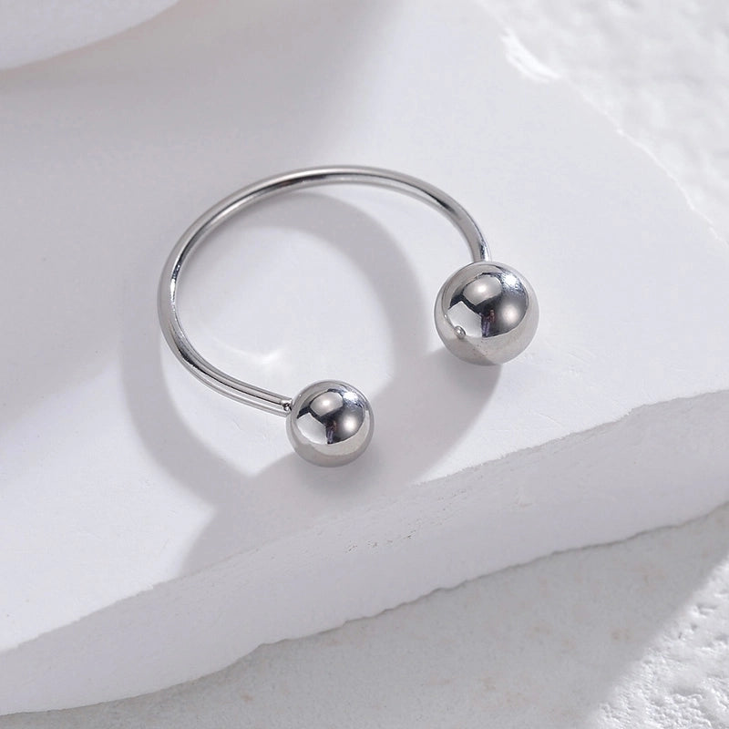 Other Metal Parts 304 Stainless Steel Steel Ball 201 Stainless Steel 14K Gold Plated Fashion Minimalist Plating Ball Solid Color Open Rings