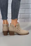 Women's Elegant Cut Out Suede Pointed Toe Heeled Ankle Boots