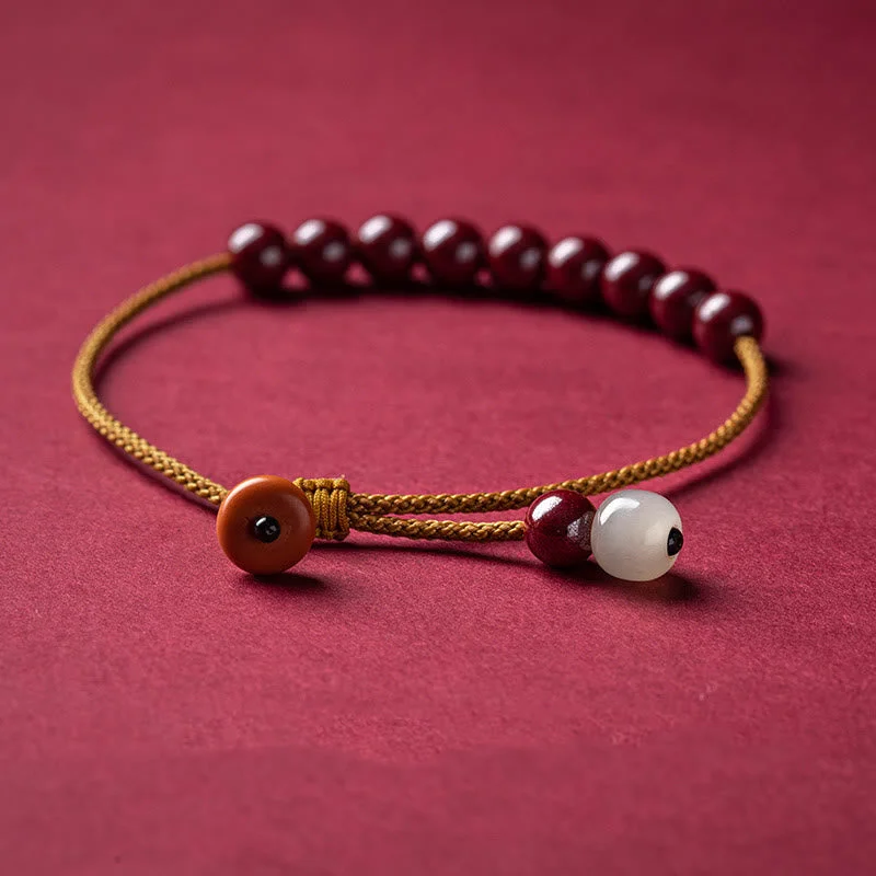 Natural Cinnabar Beaded Blessing Handmade Bracelet