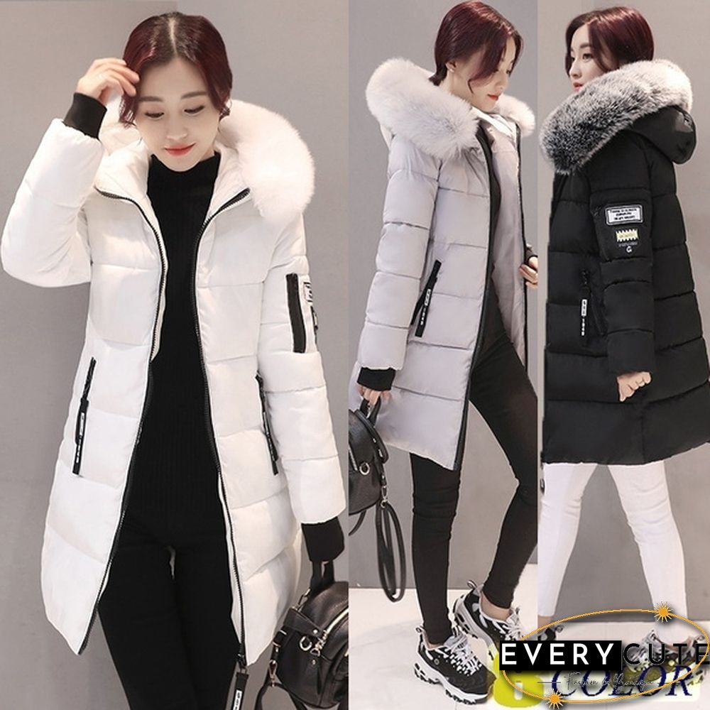 Winter Warm Long Coats Women Fashion Winter Long Fur Hooded Cotton Cotton-padded Jacket Warm Puffer Coats Jackets Warm Parkas