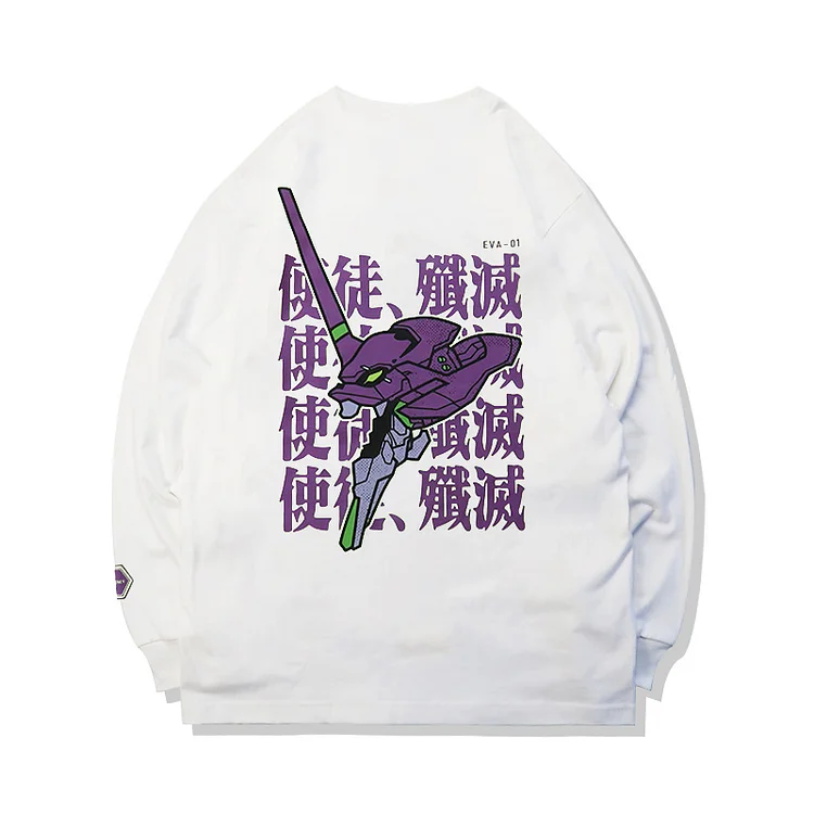 Flash Sale Pure Cotton Neon Genesis Evangelion Angel Annihilation Long Sleeve  T-shirt weebmemes
