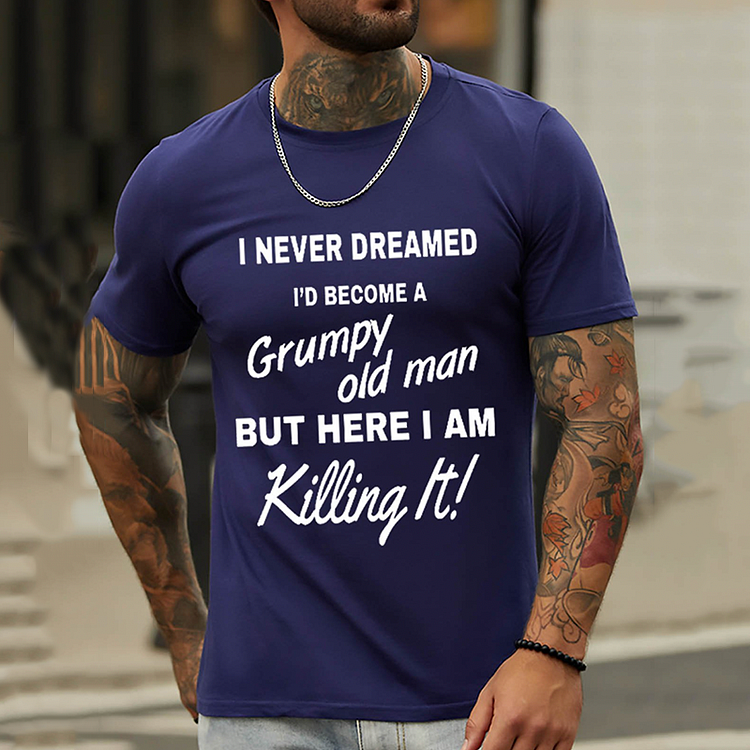 BrosWear Men's Letter Printed Casual Short Sleeve T-Shirt