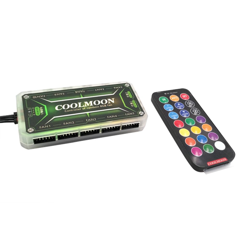 

COOLMOON RGB Remote Controller DC12V 5A LED Color Intelligent Controller, 501 Original