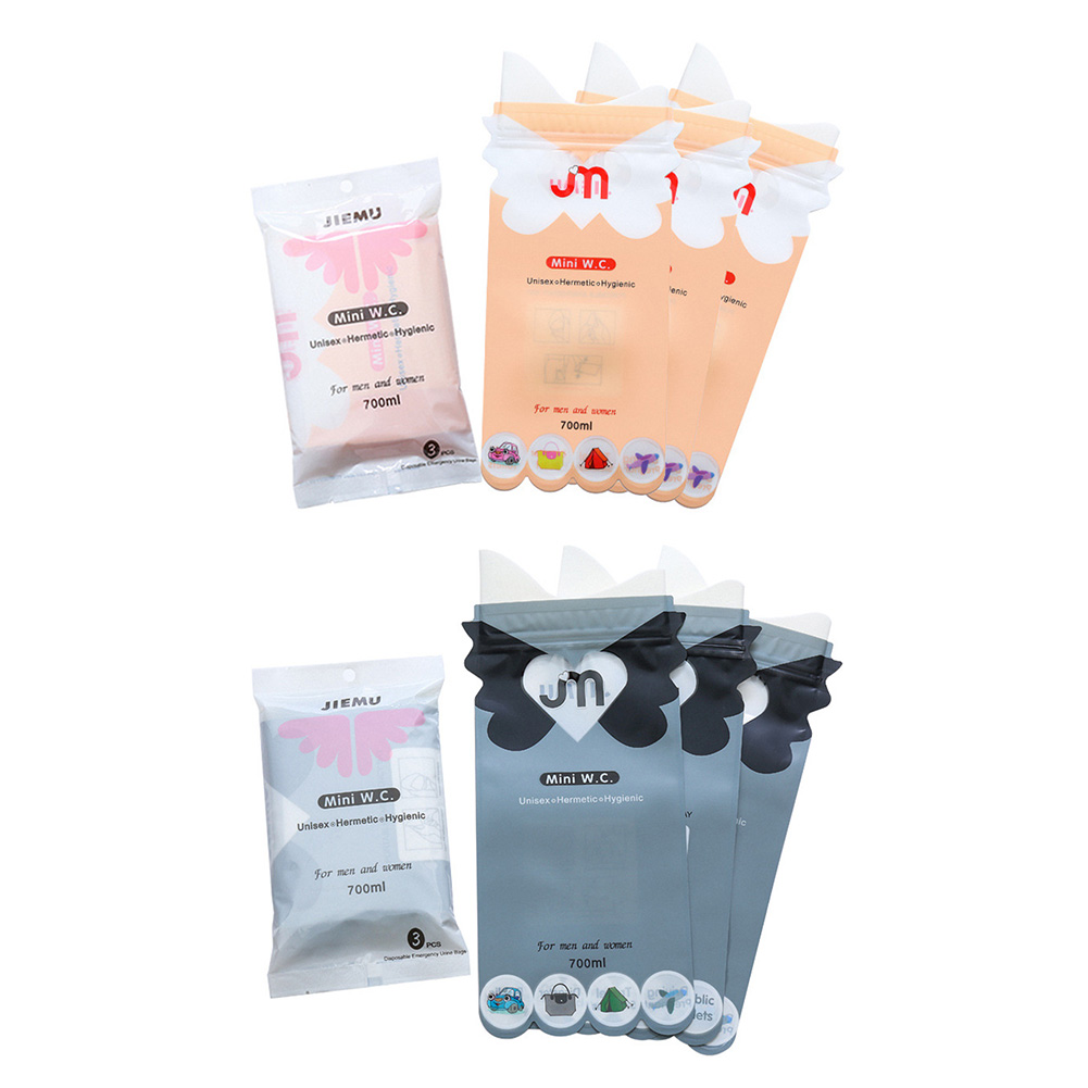 

3pcs Disposable Urinal Travel Traffic Jam Emergency Portable Pee Vomit Bags, Pink, 501 Original