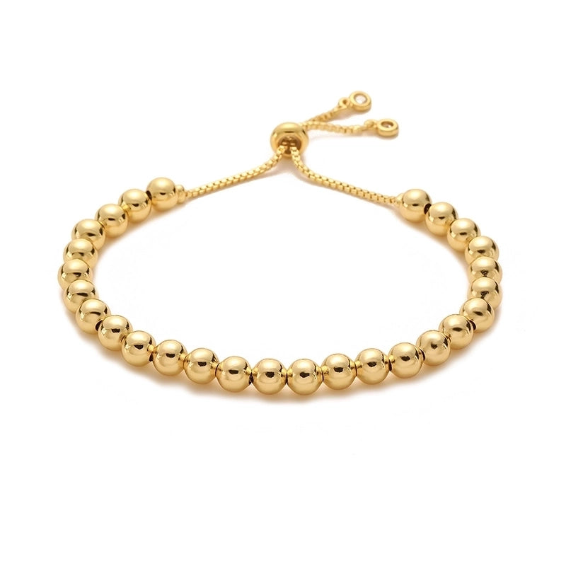 Copper 18K Gold Plated Plating Round Bracelets
