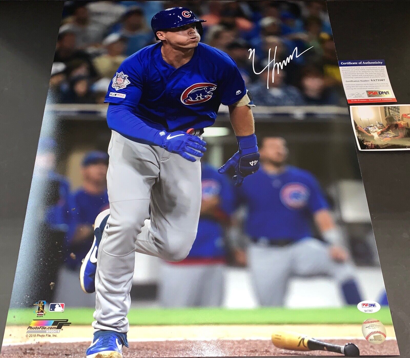 Nico Hoerner Chicago Cubs Signed 16x20 Photo Poster painting PSA WITNESS COA MLB Debut 1