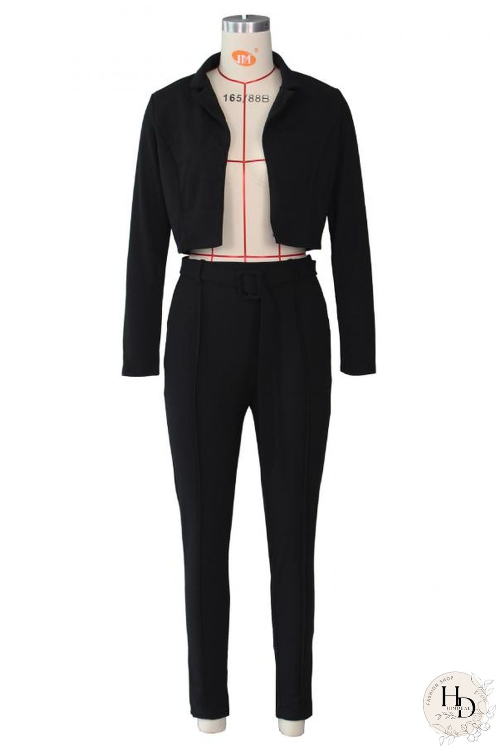 Black Sexy Fashion Slim fit Two Piece Suits Solid asymmetrical Regular Long Sleeve