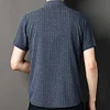 Gioiacombo&trade; Camicia estiva a maniche corte a righe larghe da uomo