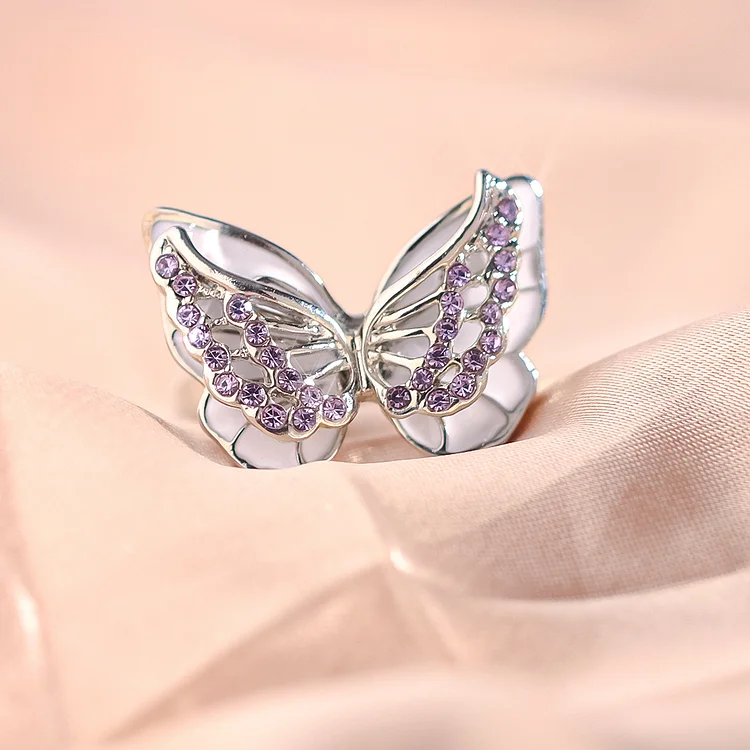 FOR MEMORIAL - DIAMOND DOUBLE BUTTERFLY RING
