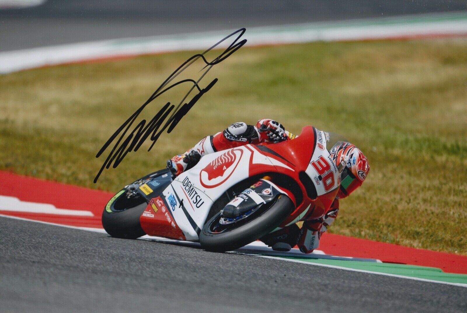 Takaaki Nakagami Hand Signed 12x8 Photo Poster painting MotoGP Autograph Idemitsu Honda Moto2 4