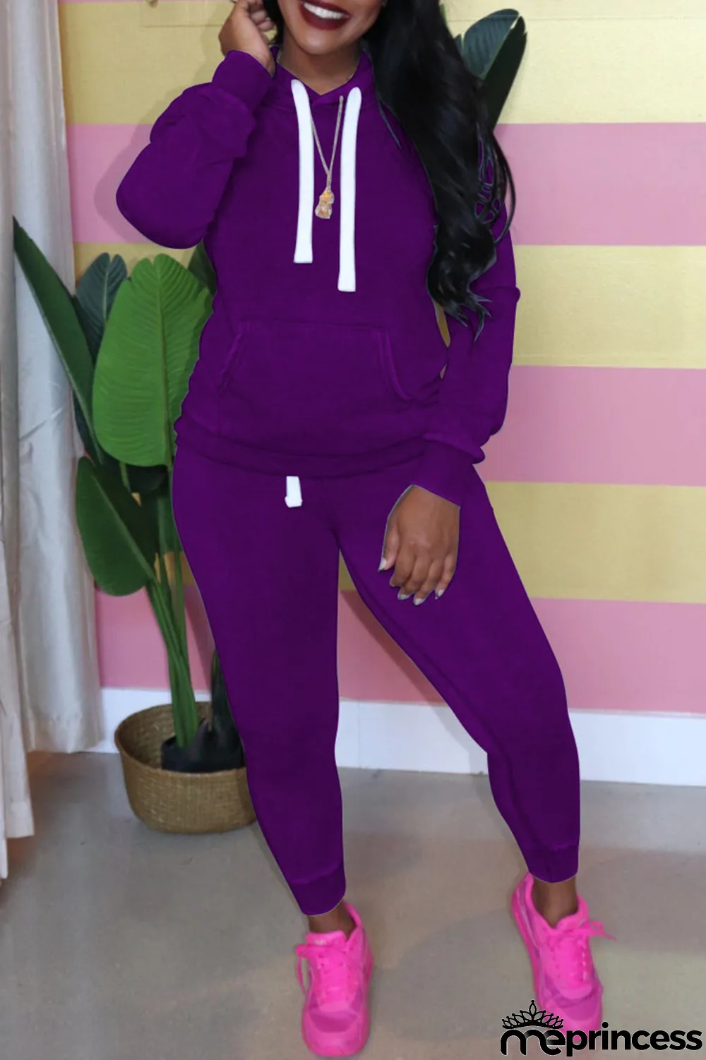 Grey Casual Solid Hooded Collar Plus Size