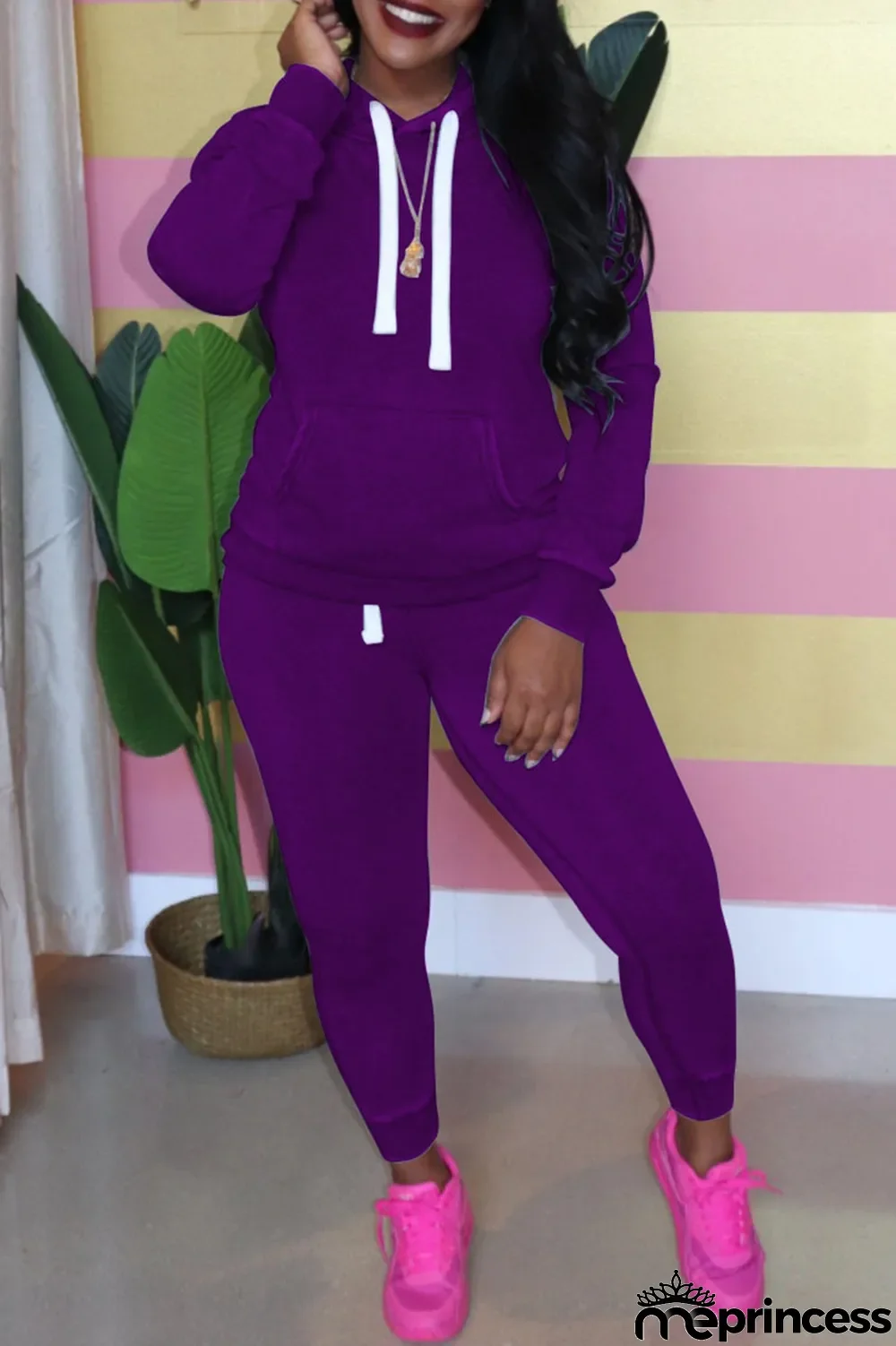 Grey Casual Solid Hooded Collar Plus Size