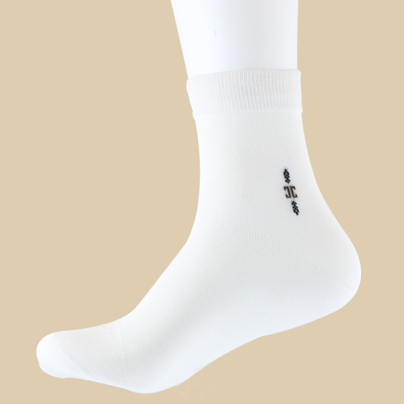 Men's Silk Socks Breathable Knitted Style White