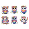 (US Local)6Pcs Diamond Painting Refrigerator Magnets Diamond Art Kits for Adults (Owl)