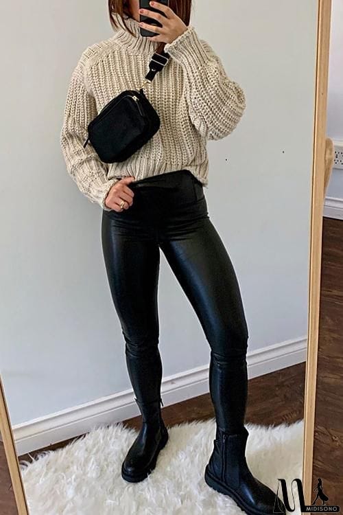 MidiSono - High Collar Sweater