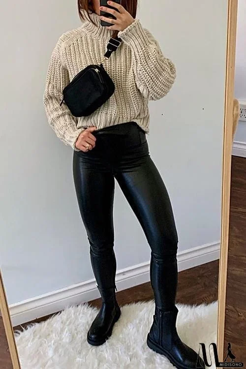 MidiSono - High Collar Sweater