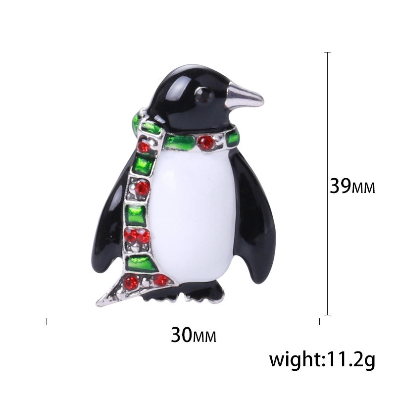 Cute Classic Style Pin Santa Claus Snowflake Elk Alloy Enamel Inlay Rhinestones Unisex Brooches