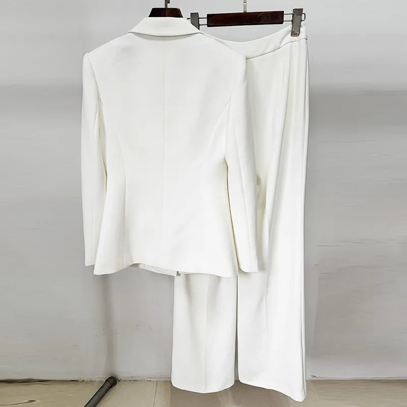 Nigikala Nigikala New Star Fashion Temperament Diamond Hollow Suit Trousers Set Two Sets