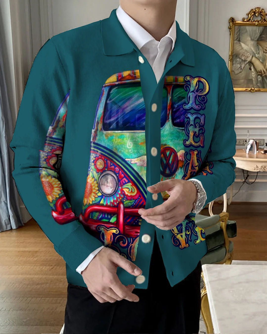 Men's Lapel Knitted Sweater Cardigan 4001