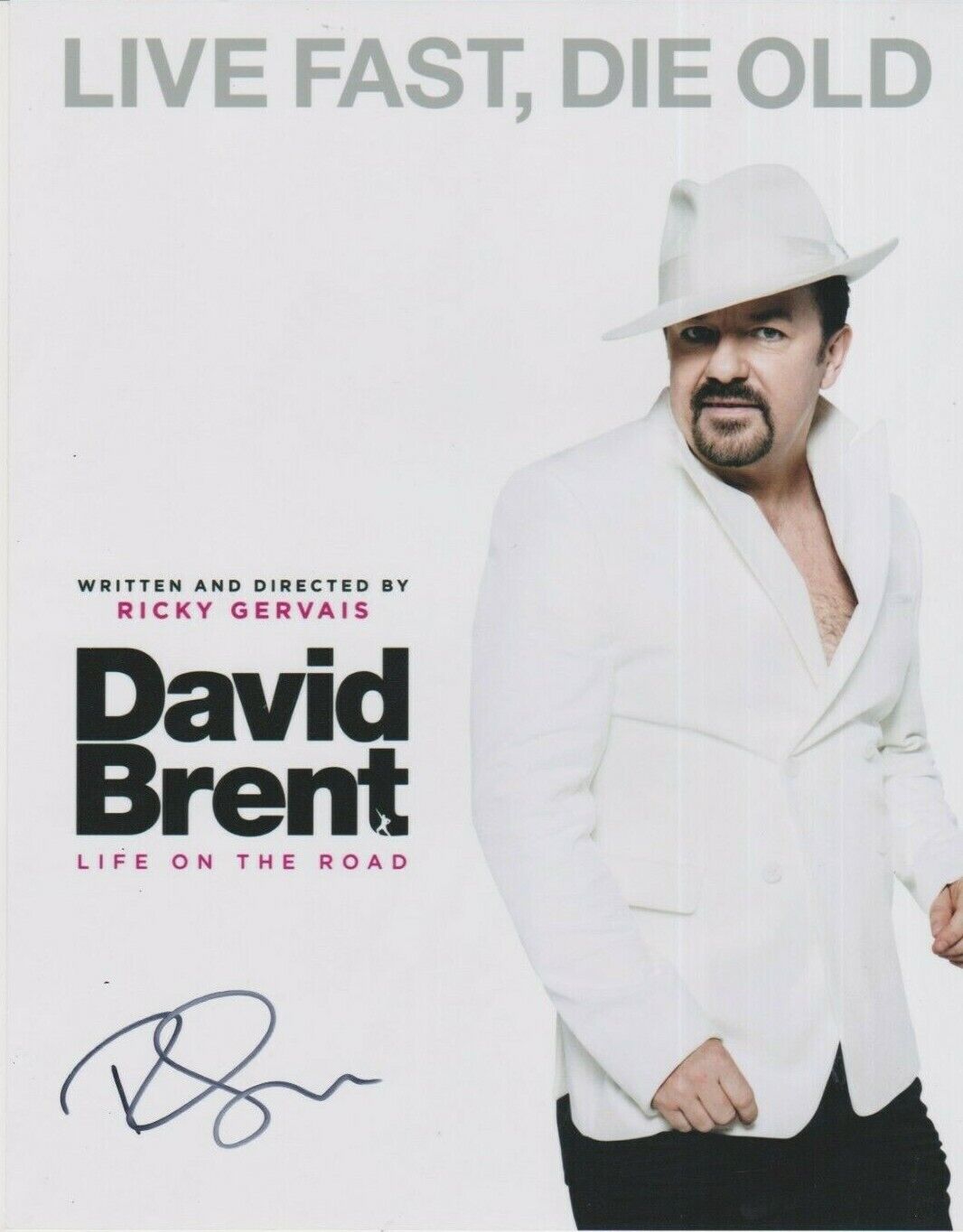 Ricky Gervais (David Brent) **HAND SIGNED** 10x8 Photo Poster painting ~ AUTOGRAPHED