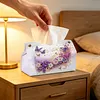 Floral Butterfly DIY PULeather Diamond Painting Tissue Box for Adults Beginners Large Size Diamond Art Paper Storage Holder for Living Room Bedroom Bathroom Table Decor