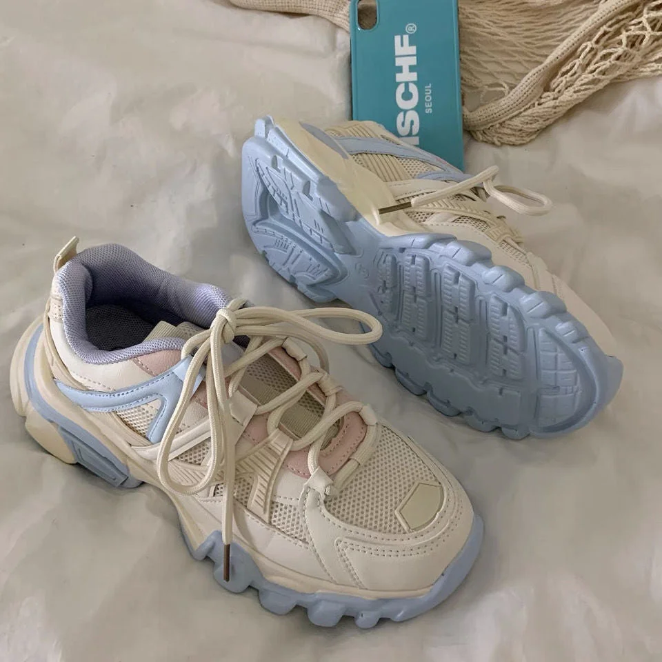 Summer Women Sneakers 2021 Fashion Women Casual Shoes Trendy Stylish Female Sport Shoes Lightweight Chunky Sneakers Ladies Shoes