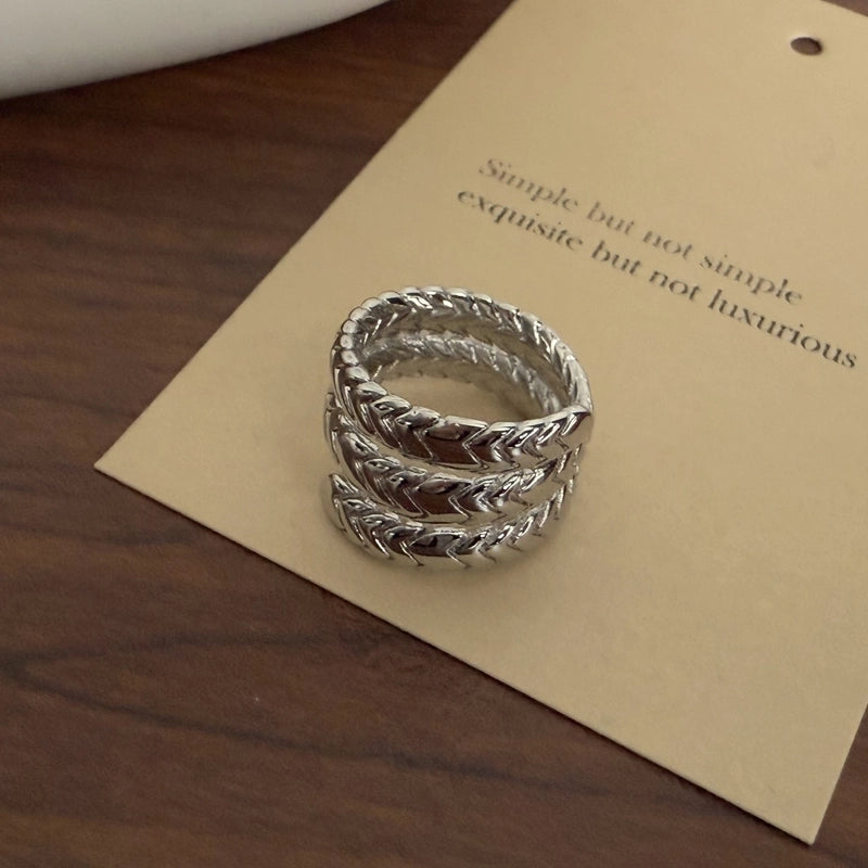 Hip-Hop Commute Geometric Copper Plating Open Rings