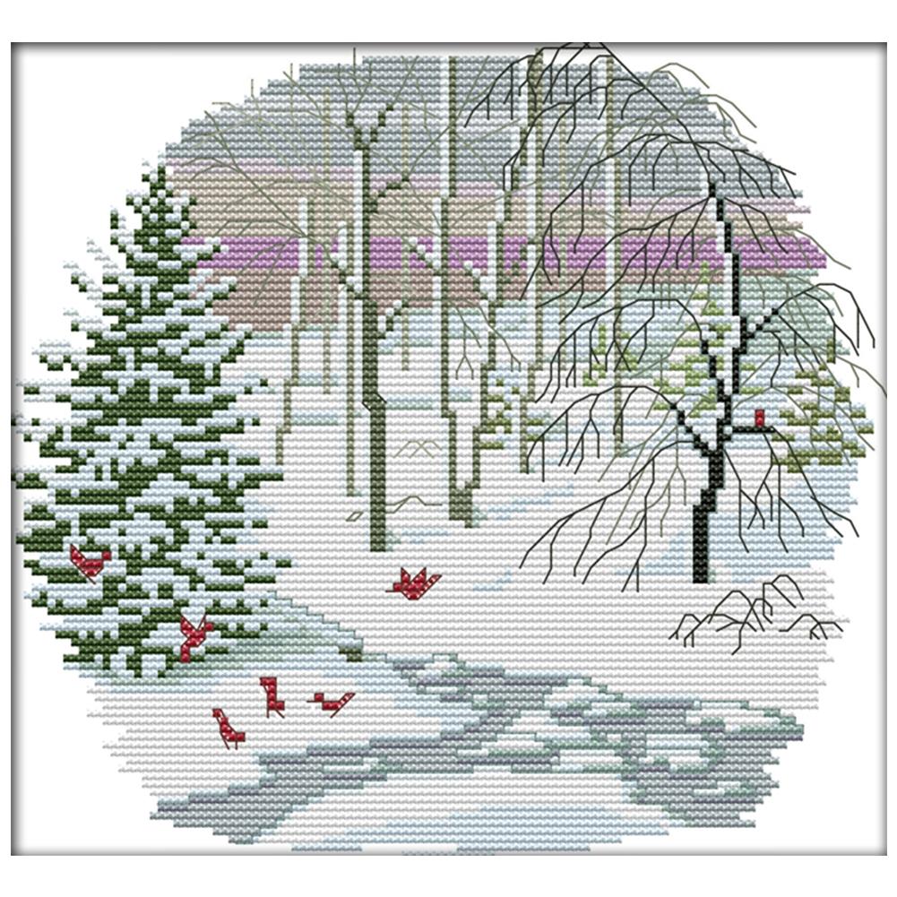 

The Outskirts-Winter - 14CT Stamped Cross Stitch - 28*26cm, 501 Original