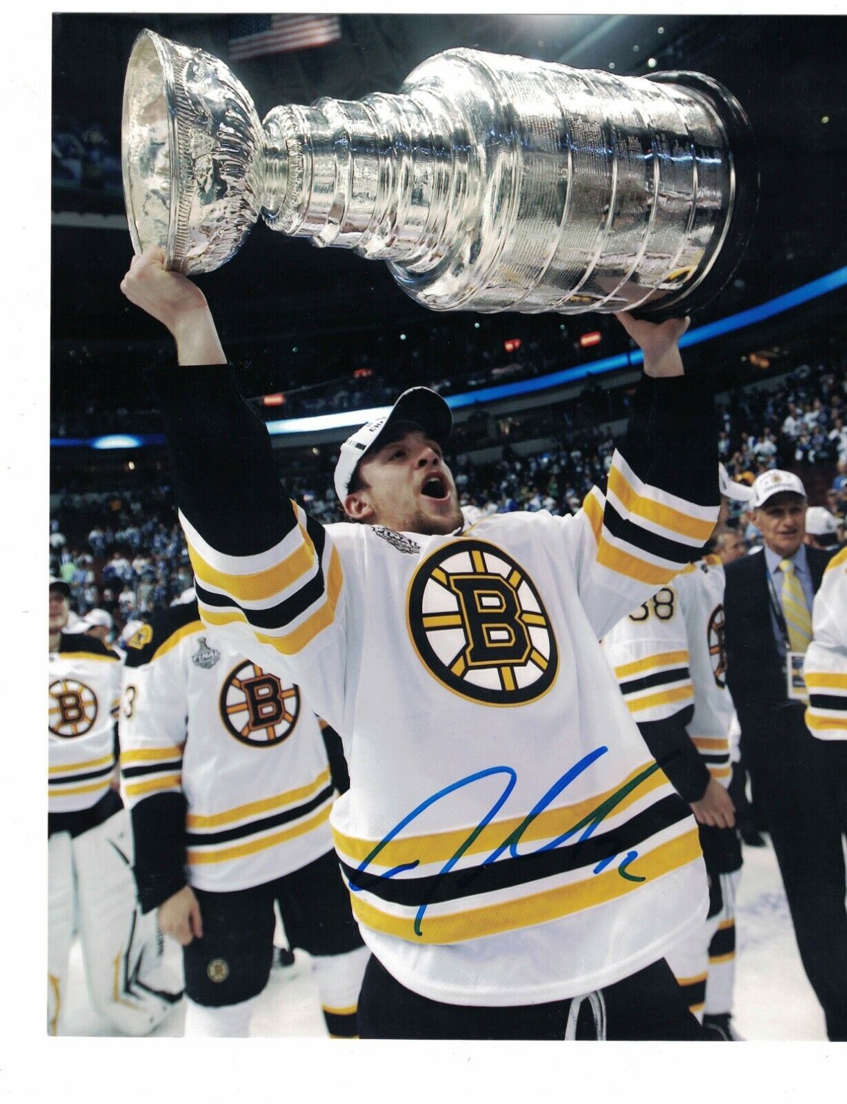 Jamie Arniel With Stanley Cup Boston Bruins Signed Photo Poster painting W/Our COA B
