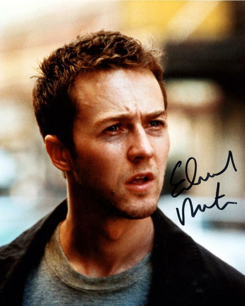 EDWARD NORTON FIGHT CLUB SIGNED AUTOGRAPHED 10 X 8