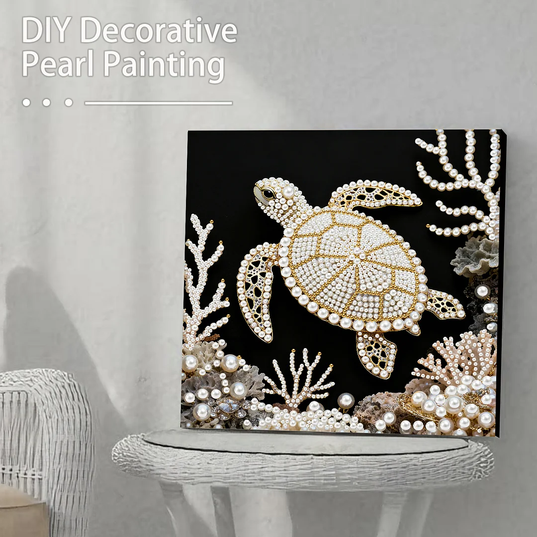 Turtle DIY Pearl Art Diamond Painting Kit for Adults Home Decor 25x25cm With Frame