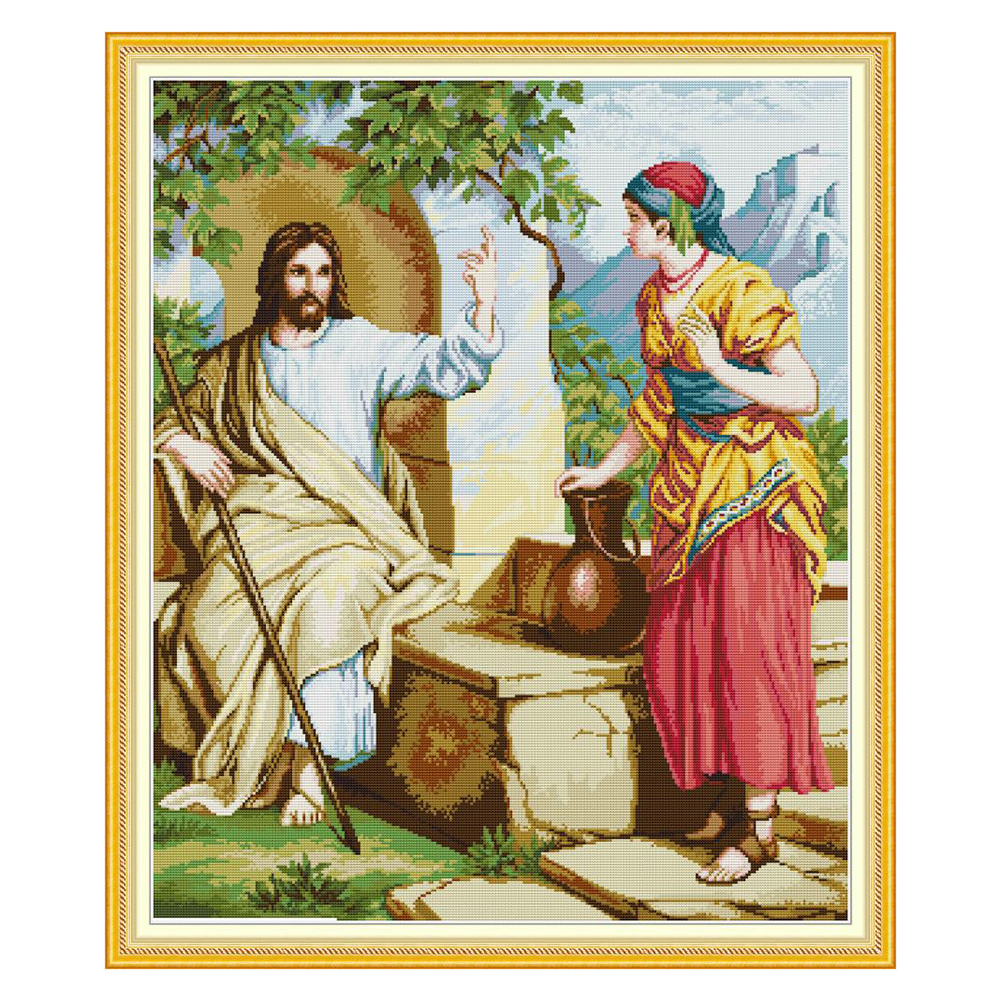 

JesusShepherd - 14CT Stamped Cross Stitch - 56*66CM, 501 Original
