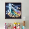 Girls With Fluorescent Lights On The Beach - 18CT Counted Cross Stitch - 35*35cm
