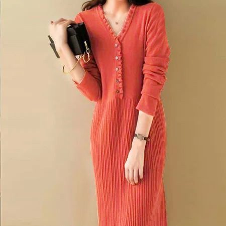 Long Sleeve Solid Casual Dresses