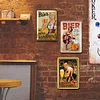 [US Local Warehouse]3PCS Beer Girl - Vintage Metal Signs Set - 30*40cm
