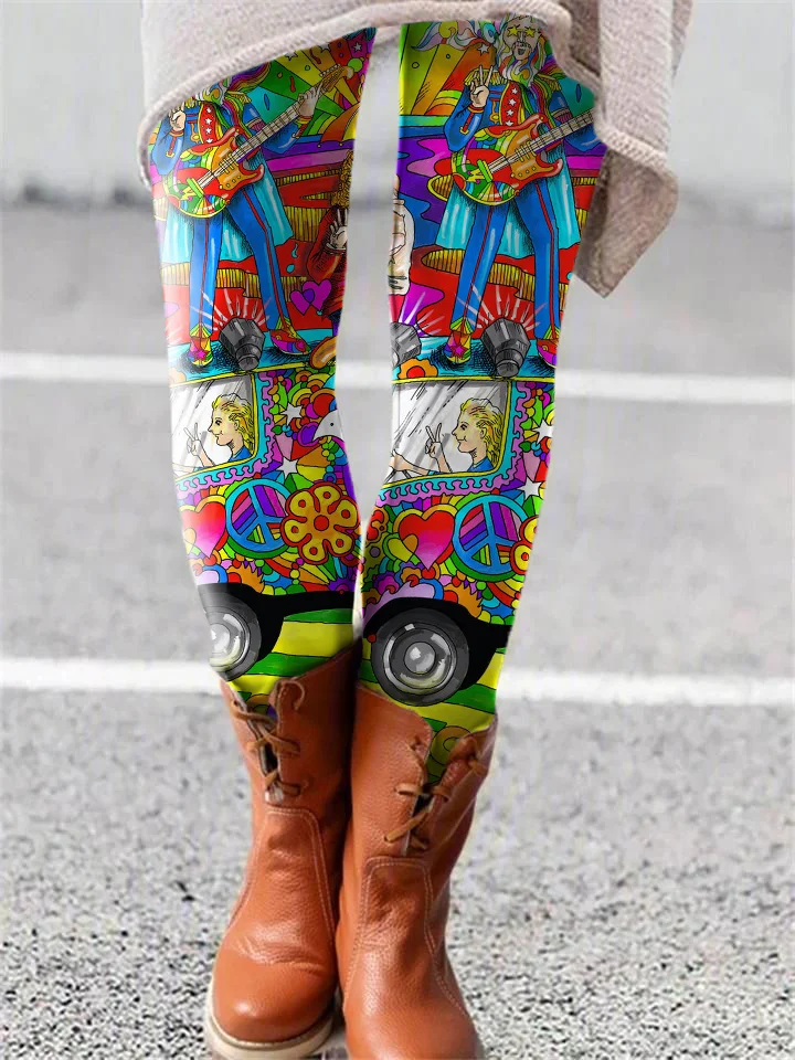 Hippie Music Art Leggings