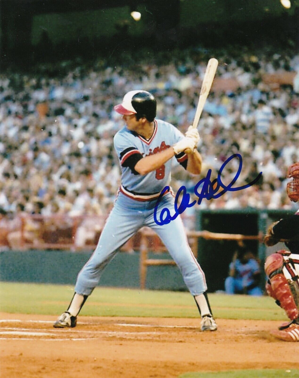 GLENN ADAMS MINNESOTA TWINS ACTION SIGNED 8x10