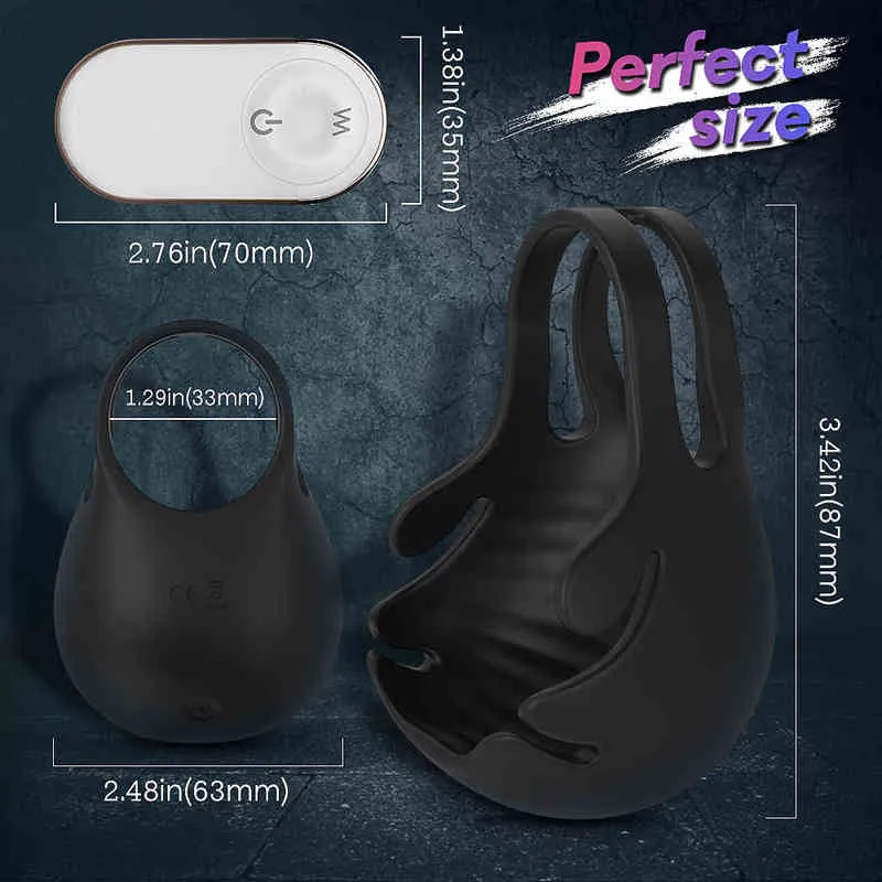 Bluetooth Penis Ring Vibrator for menn Masturbator Chastity App Control