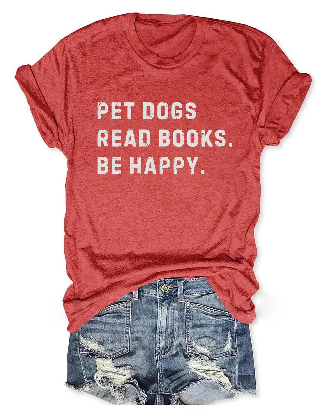Pet Dogs Read Books Be Happy T-shirt