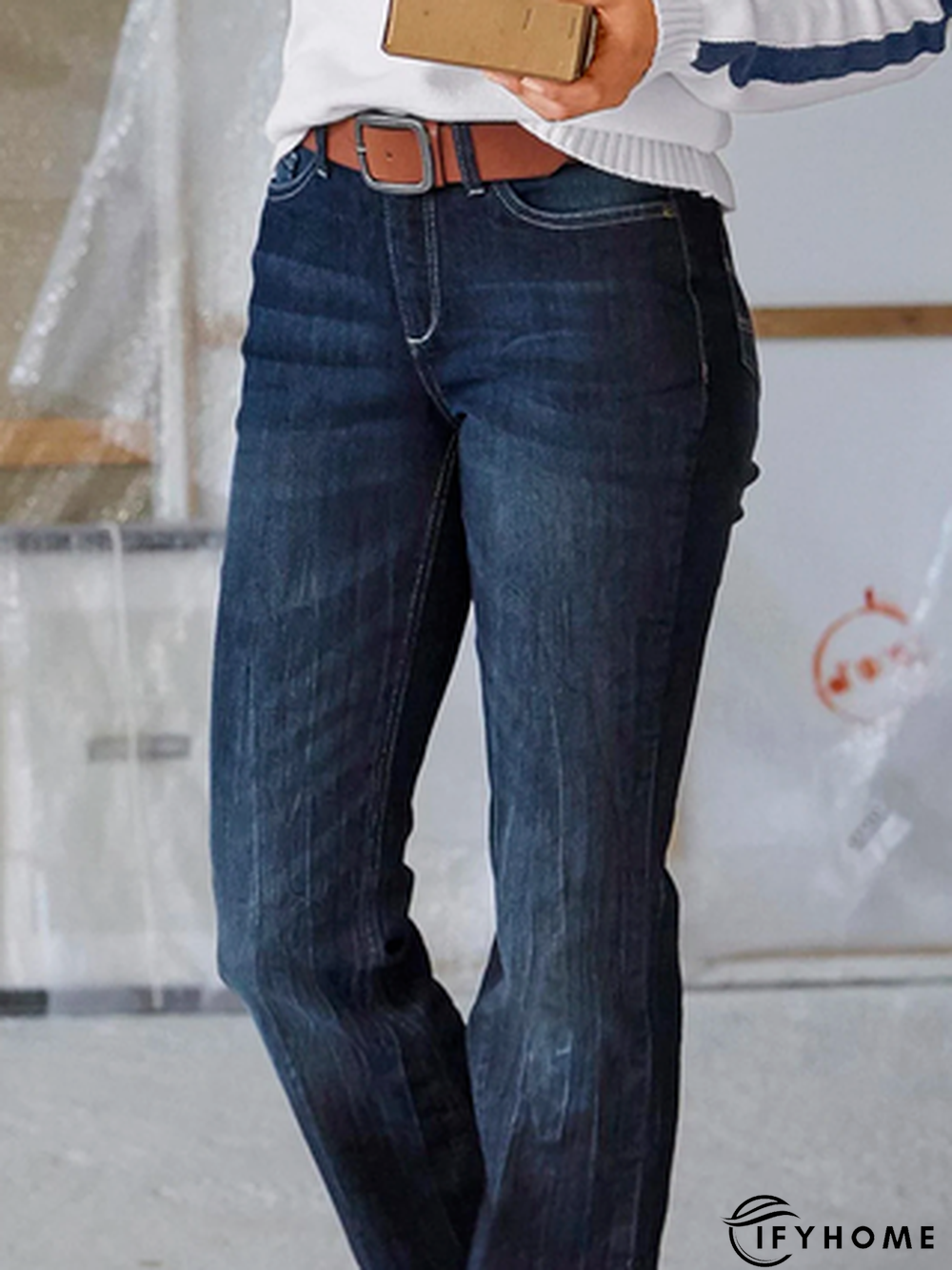 Plain Casual Loose Jeans | IFYHOME