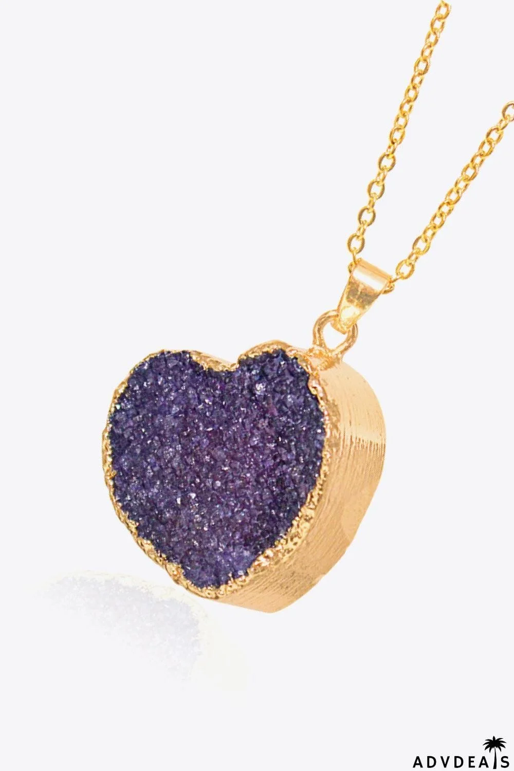 Contrast Heart Druzy Pendant