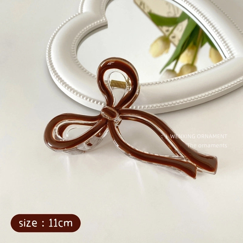 Advanced Sense Bow Hairpin Jelly Color Oil Drop Grab Clip Simple Fresh Shark Clip Internet Celebrity New Women’s Headwear
