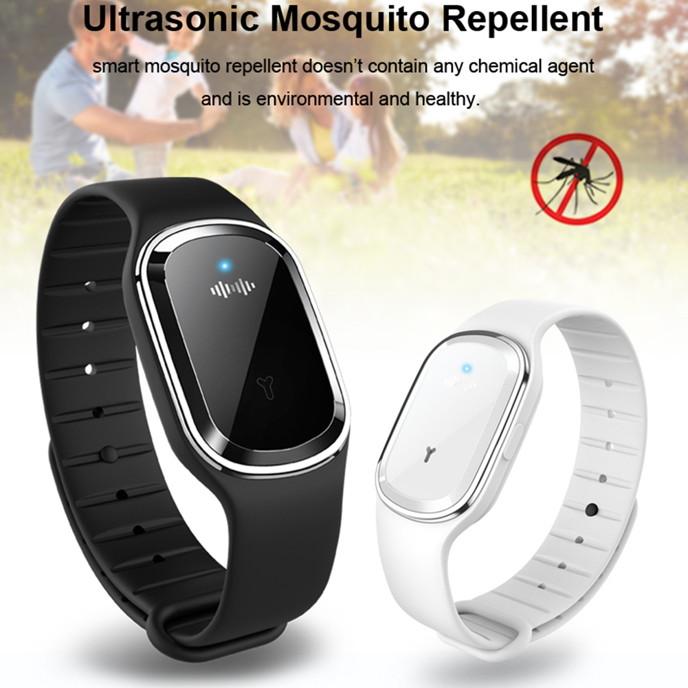 

Kid Mosquito Repellent Bracelet USB Ultrasonic Physical Repeller Wristband, White, 501 Original