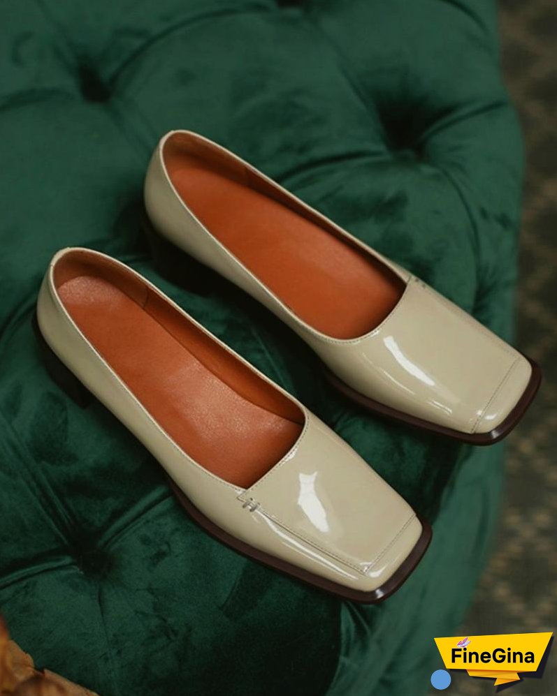 Square Toe Casual Slide Chunky Heels