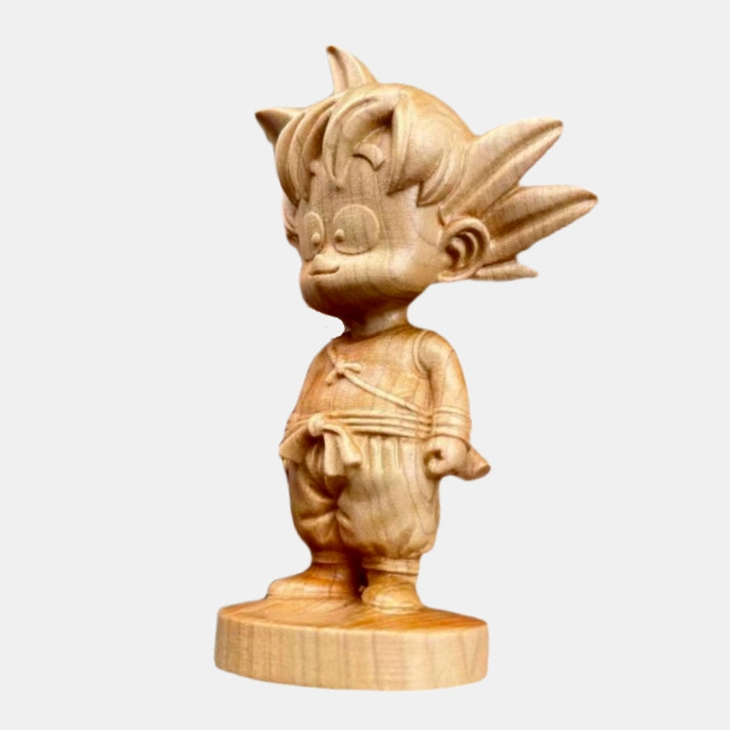 Dragon Ball Goku Wood Carving Figurine Ornaments Super Saiyan Anime Decorations