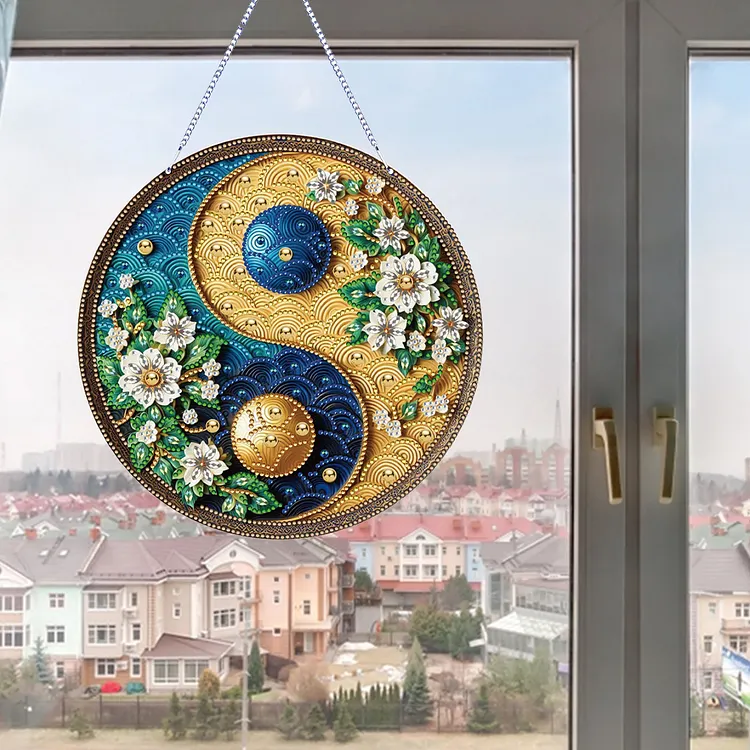 MAXBYE Diamond Painting Hanging Pendant Kit – Mother's Day Flowers Design, 7.8in Crystal DIY Craft For Beginners