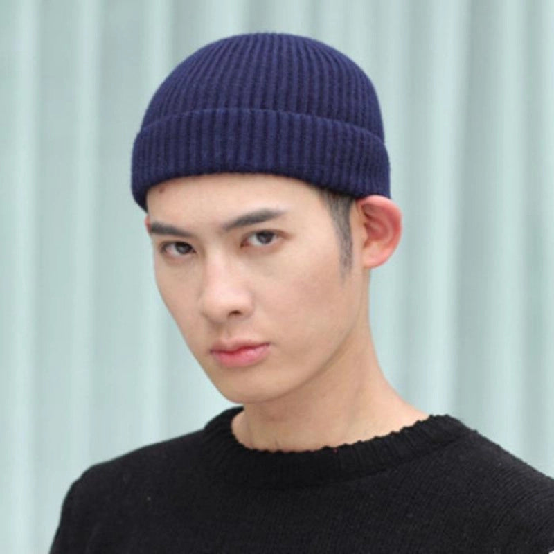 Unisex Minimalist Solid Color Eaveless Wool Cap