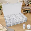 6Psc Pumpkin +36Pcs Round Bottles Diamond Painting Containers Multi Purpose Portable Plastic Case Box with Stickers & Compartments Arts Crafts Storage Bottle for Hardware Rhinestone (36pcs)